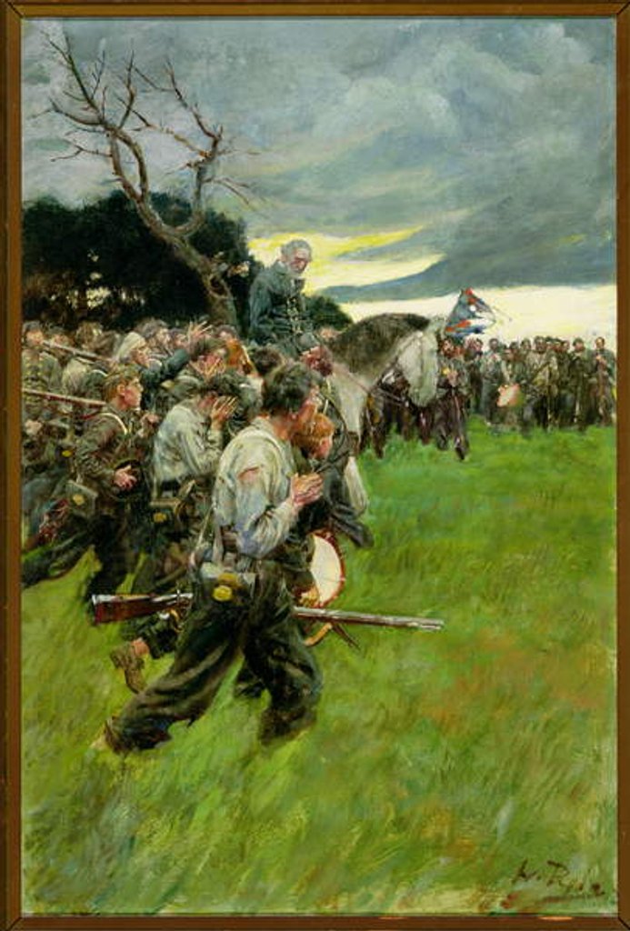 Detail of His Army Broke Up and Followed Him Weeping and Sobbing by Howard Pyle
