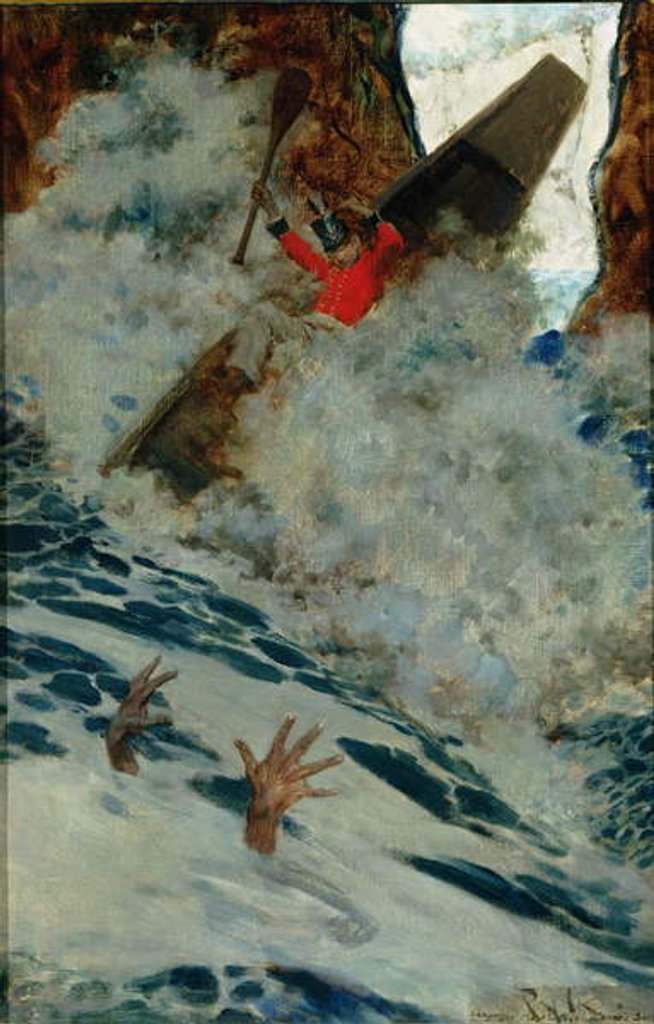 Detail of The Boat and I Went by him with a Rush by Howard Pyle