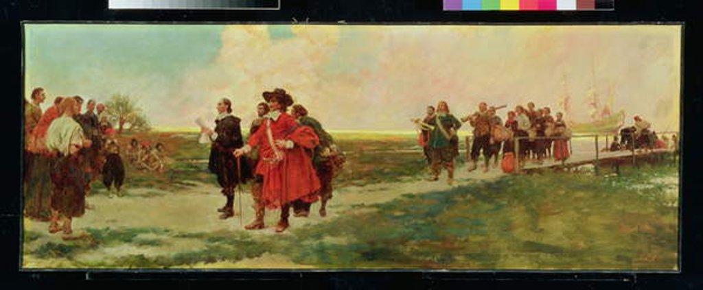 Detail of The Landing of Carteret in New Jersey by Howard Pyle