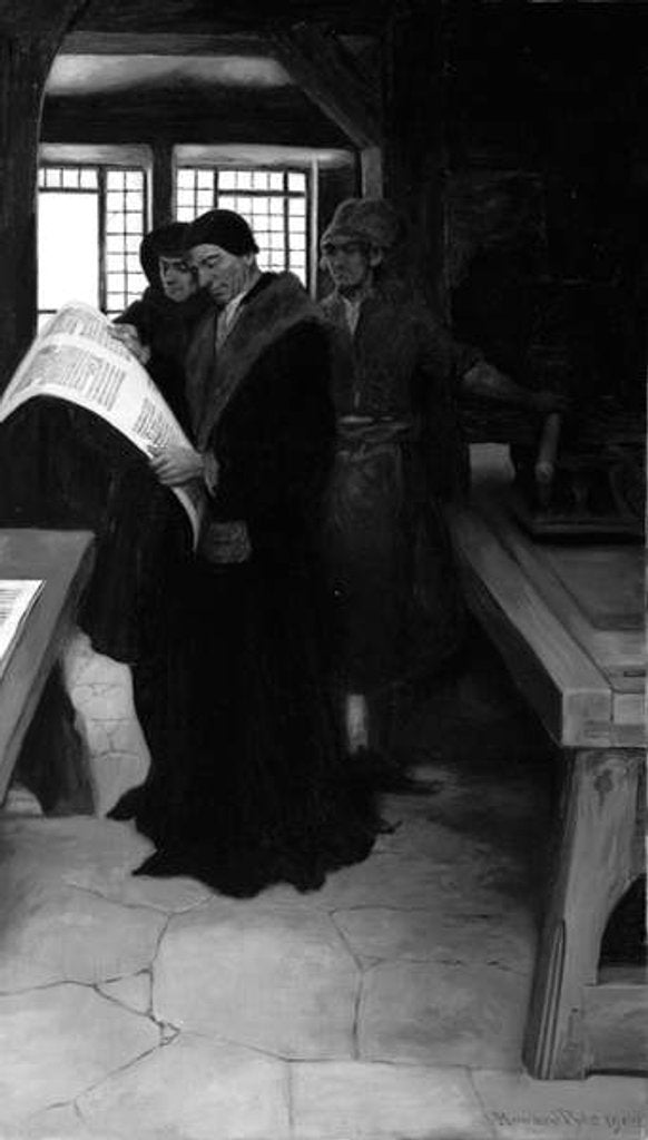 Detail of Caxton at His Press, 1902 by Howard Pyle