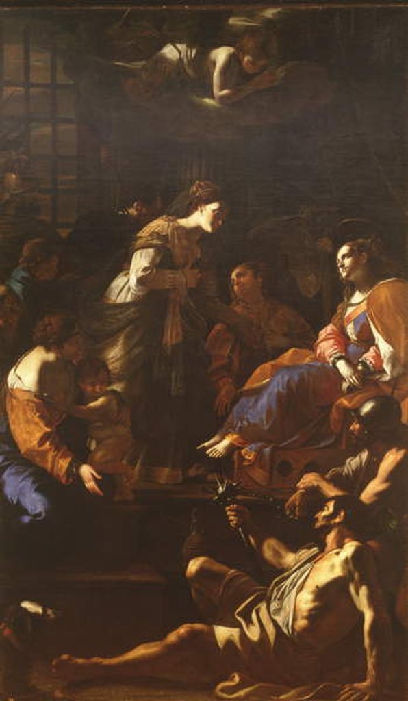 Detail of The Roman Empress Faustina visiting St Catherine of Alexandria in Prison, c.1640-43 by Mattia (1613-99) Preti