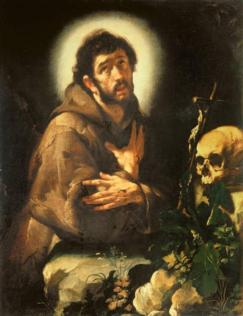 Detail of St Francis in Ecstasy, c.1615-18 by Bernardo Strozzi