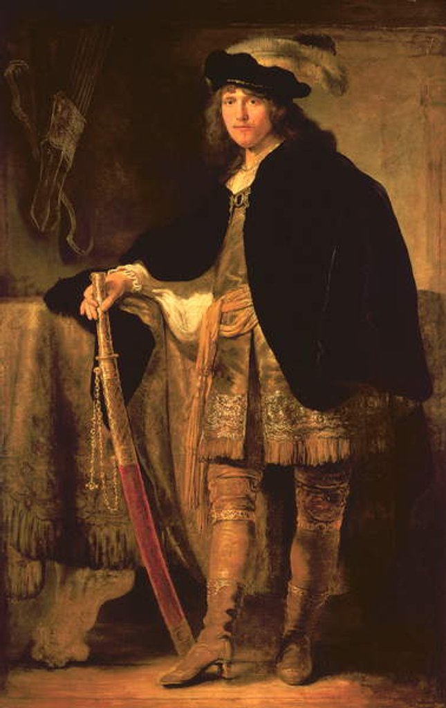 Detail of Portrait of a Young Man with a Sword, c.1635-40 by Ferdinand Bol