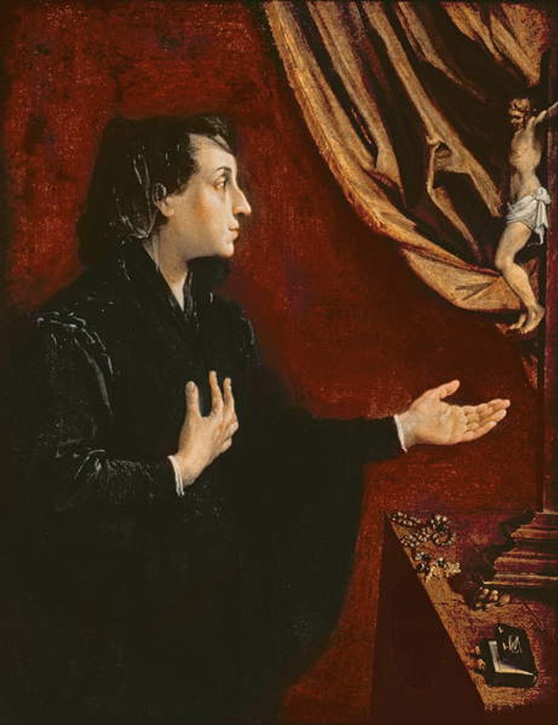 Detail of Portrait of a Widow, c.1585 by Ludovico Carracci