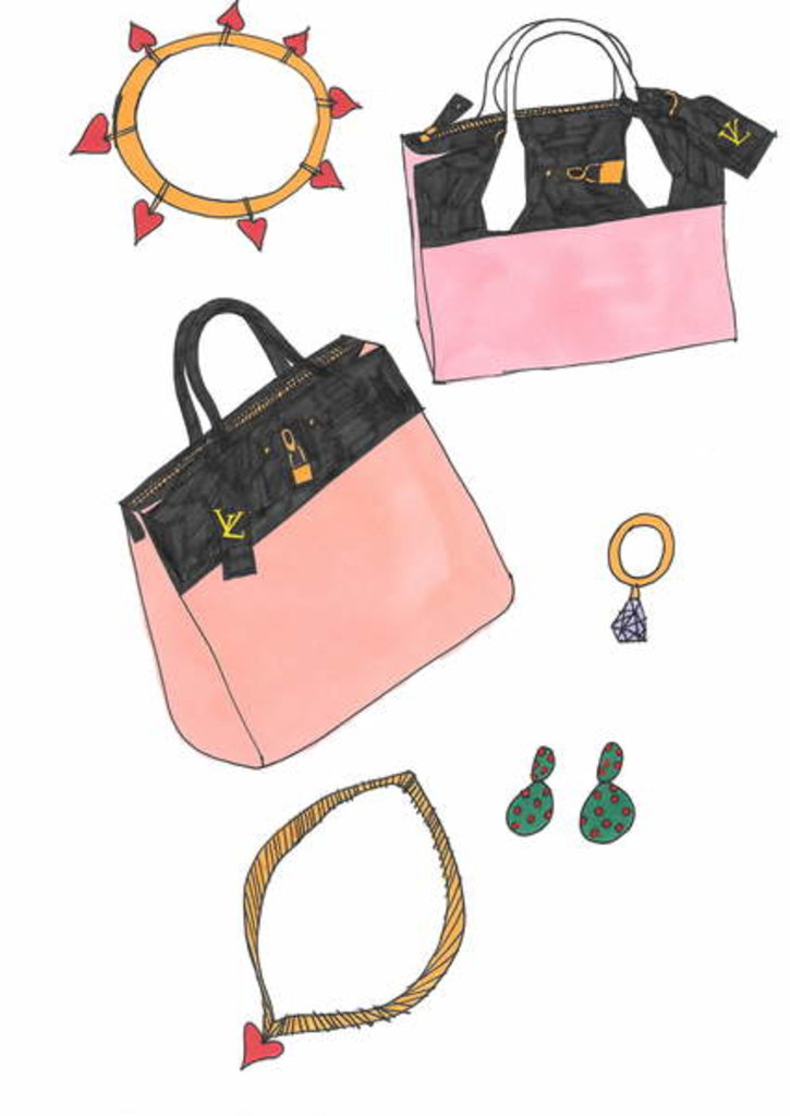 Detail of 2 bags & Accessories by Daisy de Villeneuve