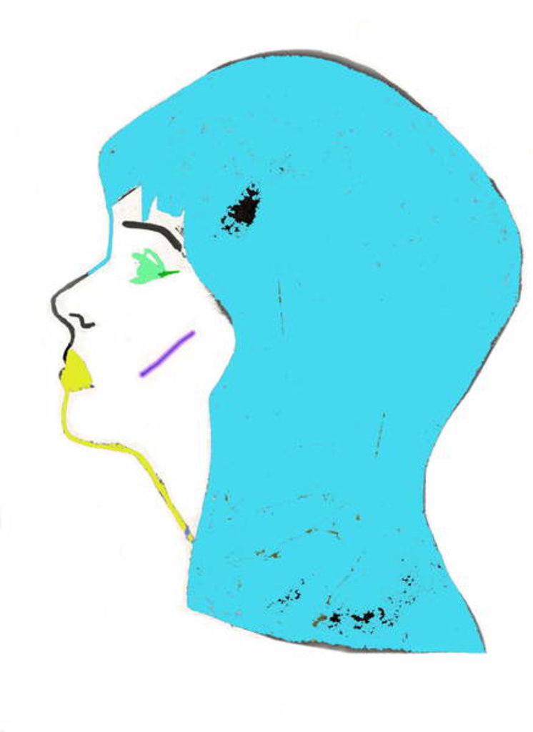 Detail of Blue Head by Daisy de Villeneuve