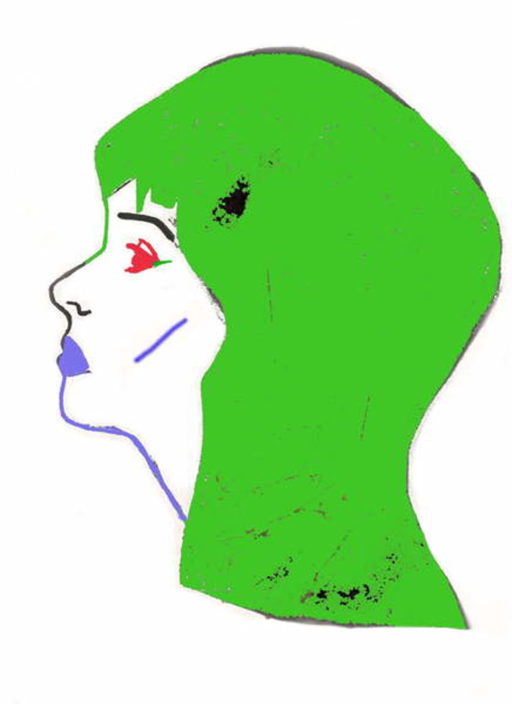 Detail of Green Head, 2017 by Daisy de Villeneuve