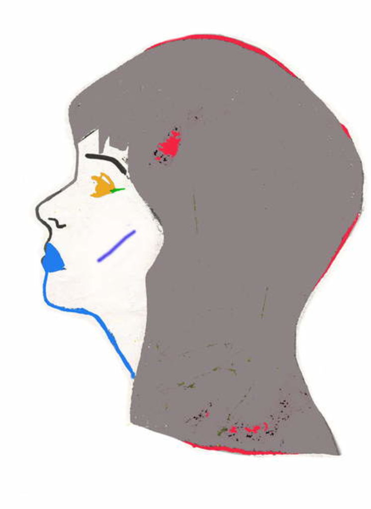 Detail of Grey Head, 2017 by Daisy de Villeneuve