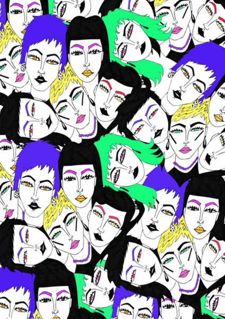 Detail of More Faces, 2017 by Daisy de Villeneuve