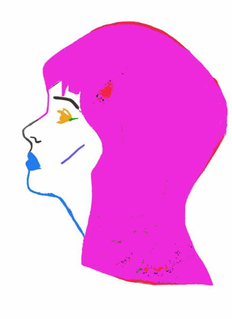 Detail of Pink Head, 2017 by Daisy de Villeneuve