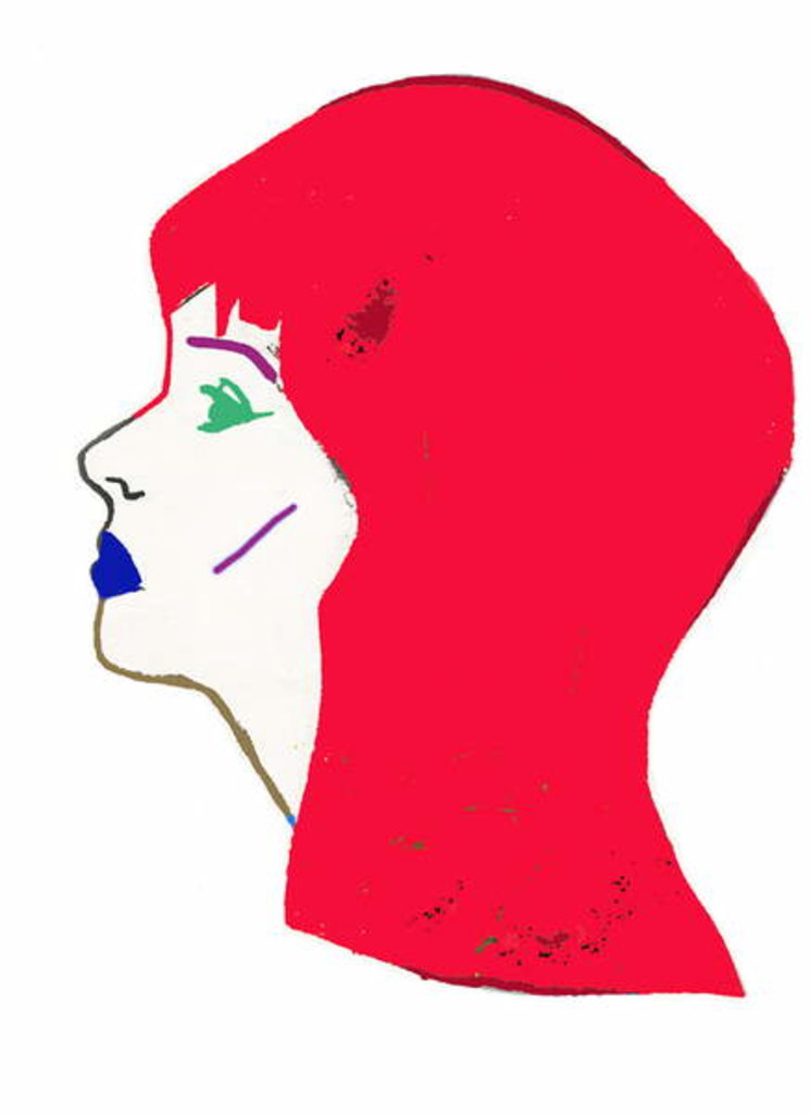 Detail of Red Head, 2017 by Daisy de Villeneuve