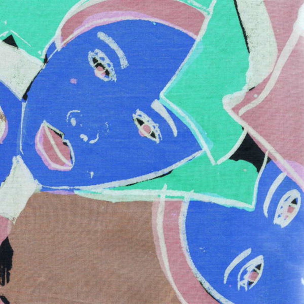 Detail of Blue Faces, 2017 by Daisy de Villeneuve