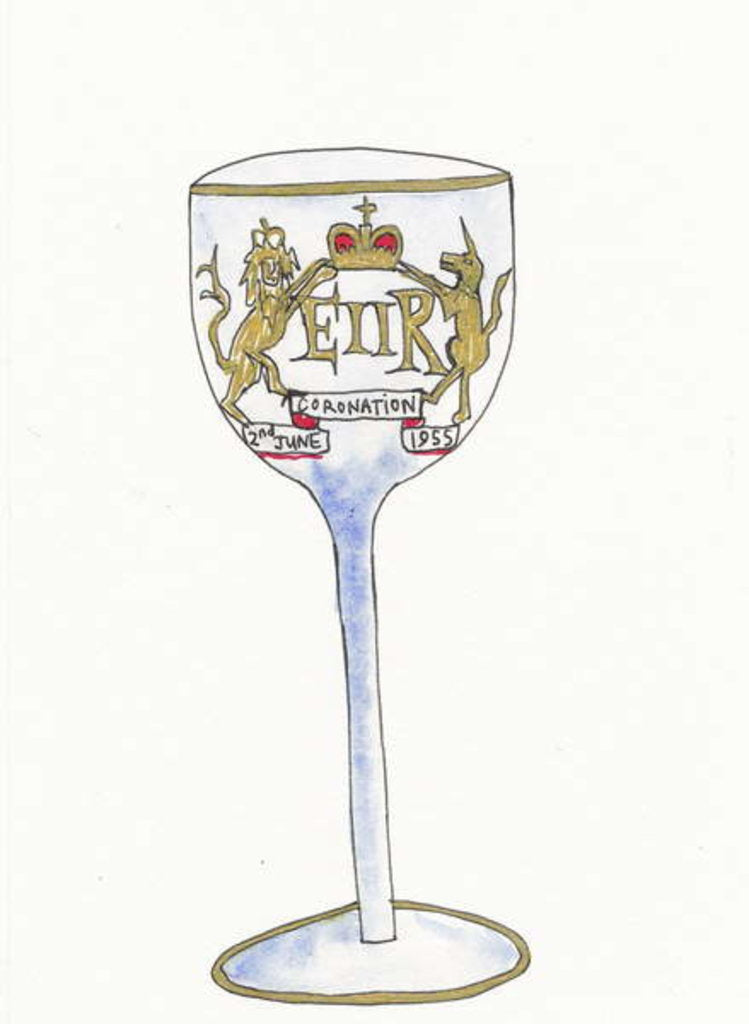Detail of Coronation Wine Glass, 2017 by Daisy de Villeneuve