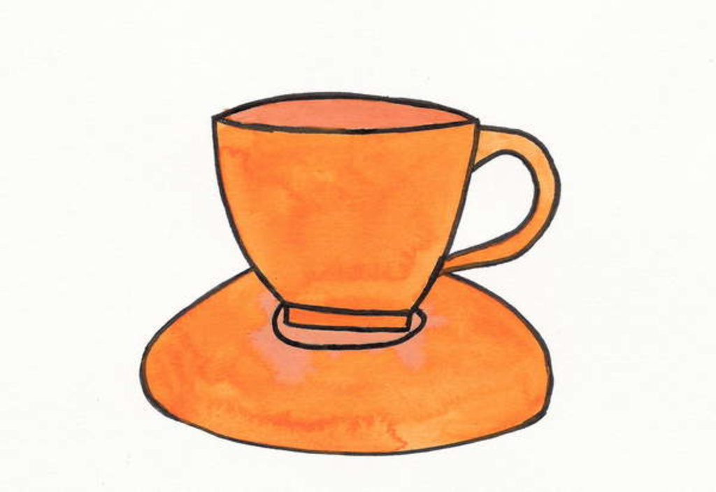 Detail of Orange Tea Cup, 2017 by Daisy de Villeneuve