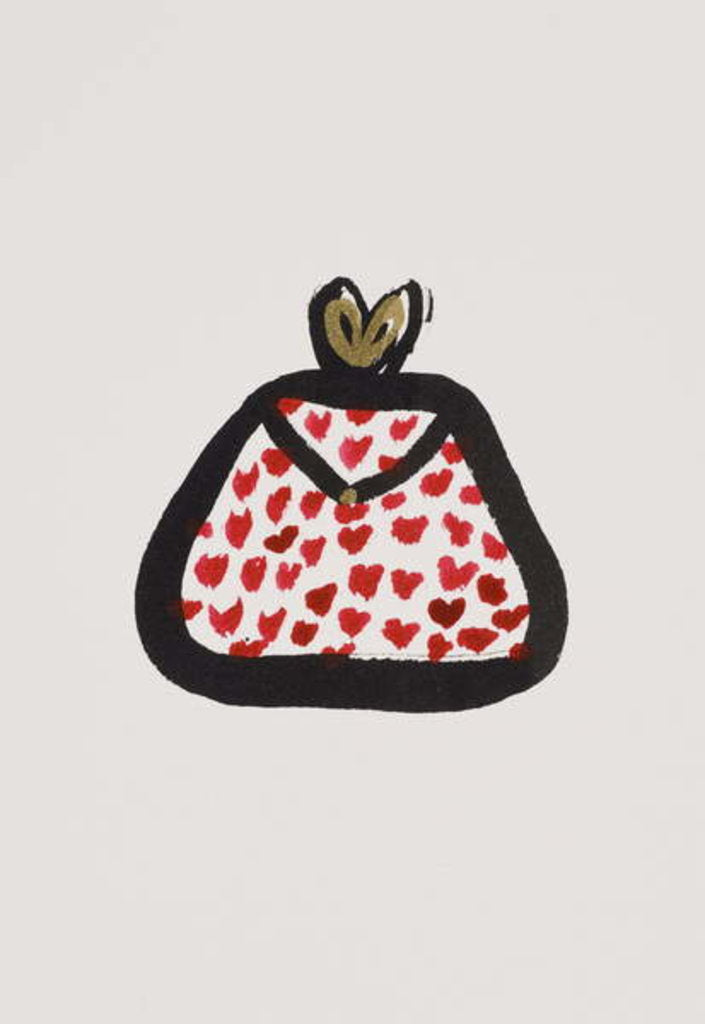 Detail of Red Spotty Purse, 2017 by Daisy de Villeneuve