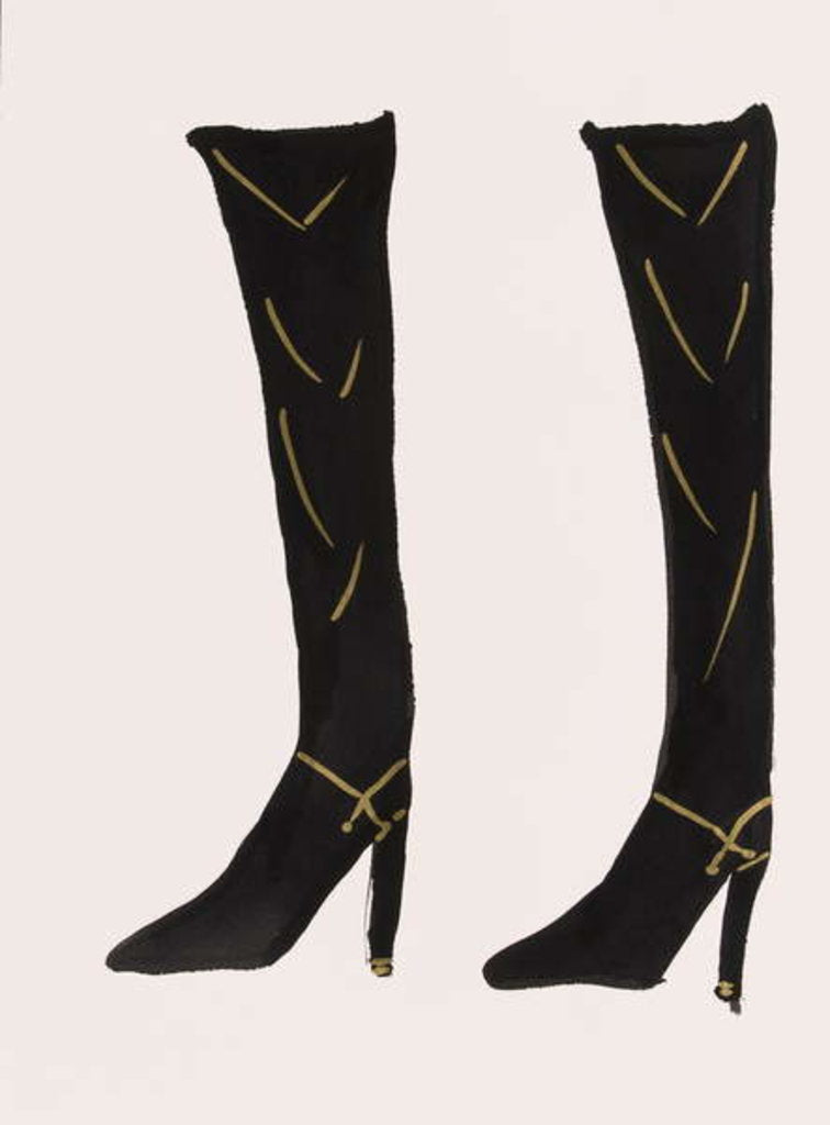 Detail of Black Boots, 2017 by Daisy de Villeneuve