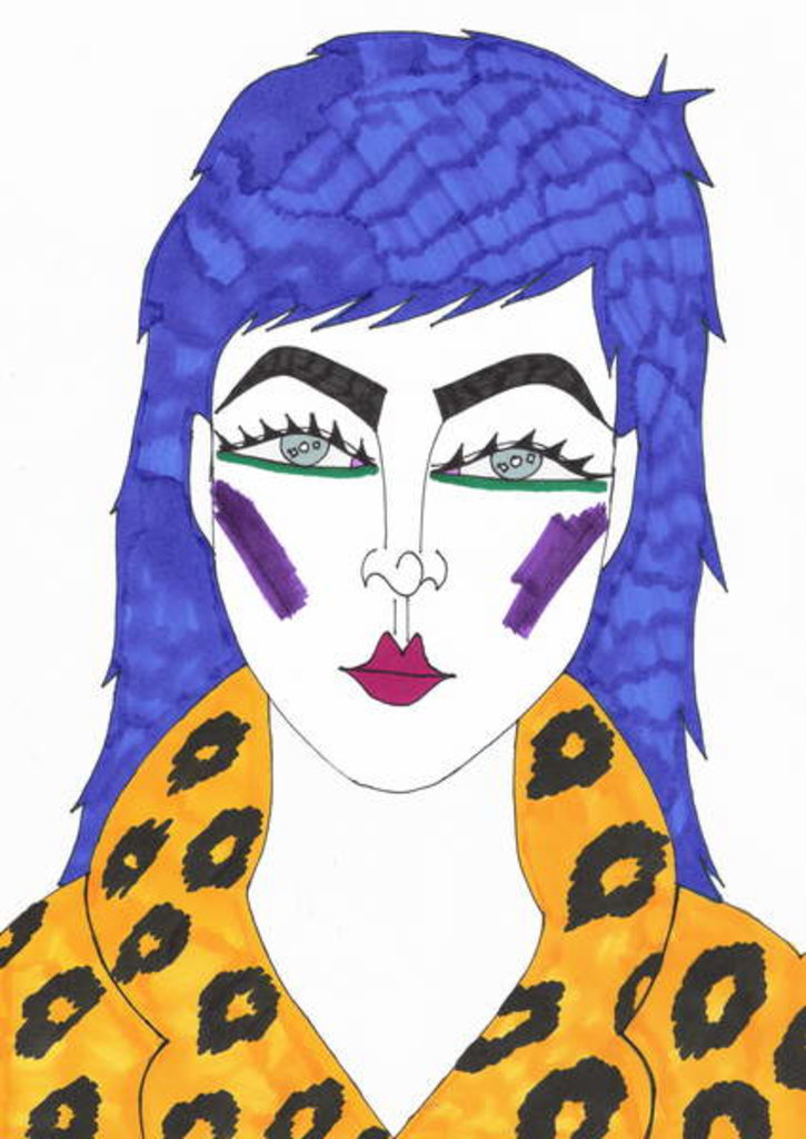 Detail of Blue hair, 2018 by Daisy de Villeneuve