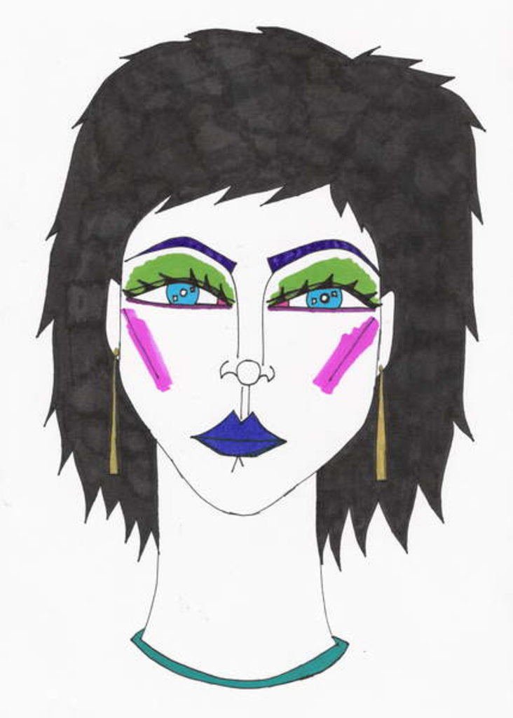 Detail of Girl with Blue EyesBlue hair by Daisy de Villeneuve