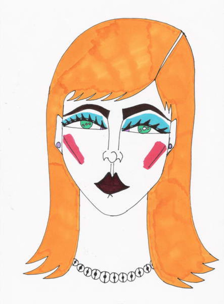 Detail of Blonde GirlBlue hair by Daisy de Villeneuve
