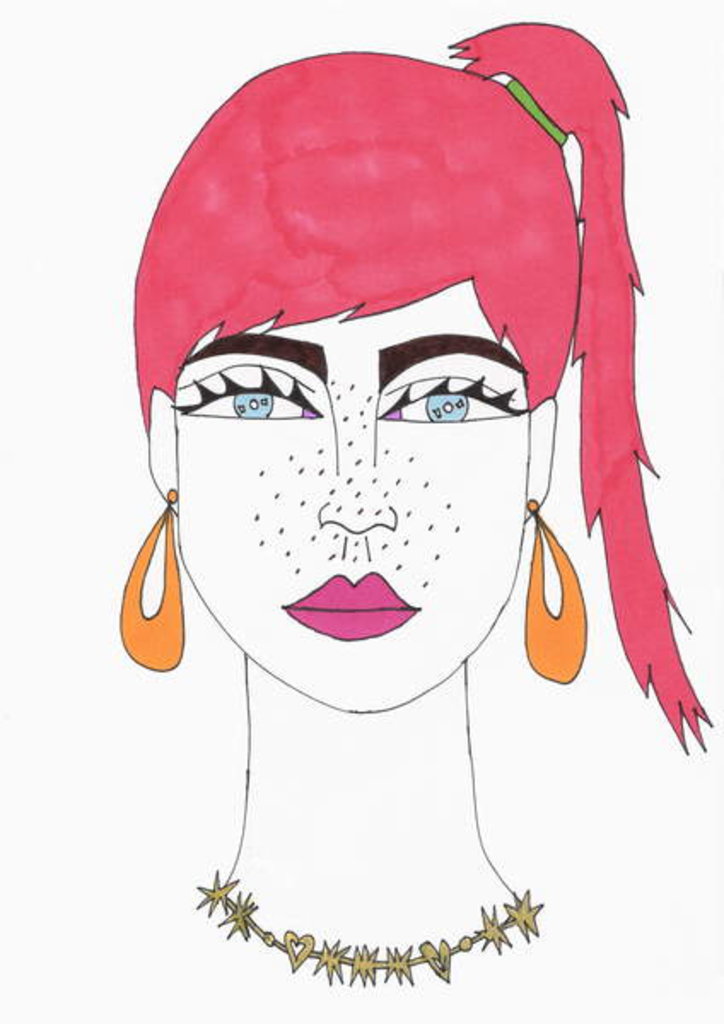 Detail of Girl with Freckles by Daisy de Villeneuve