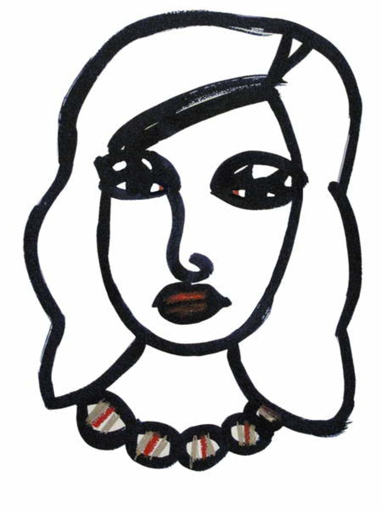 Detail of Girl with Necklace by Daisy de Villeneuve