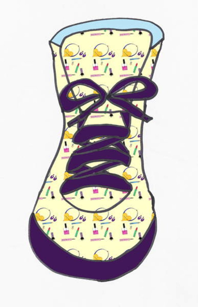 Detail of Sneaker 1 (pen on paper and photoshop by Daisy de Villeneuve