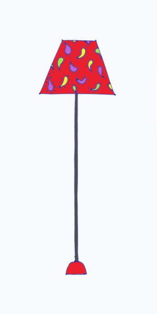 Detail of Standing Lamp Red Shade by Daisy de Villeneuve