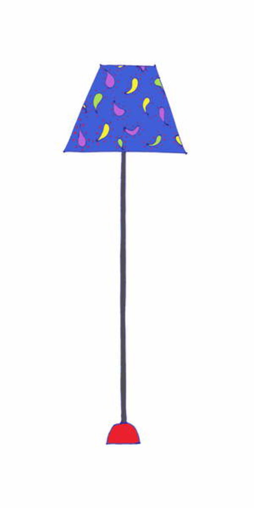 Detail of Standing Lamp Blue Shade by Daisy de Villeneuve