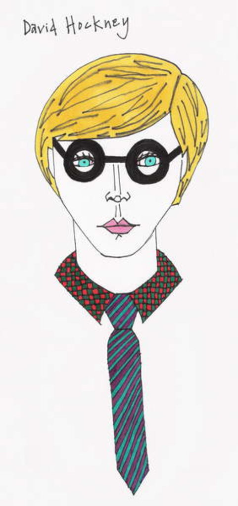 Detail of David Hockney by Daisy de Villeneuve