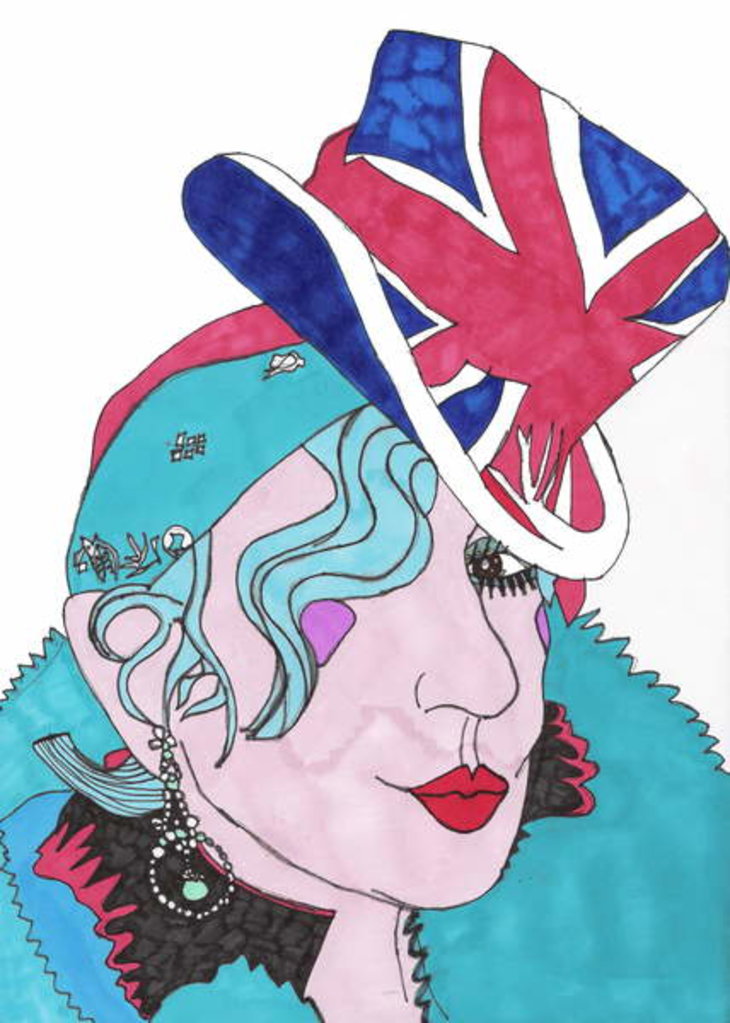 Detail of Anna Piaggi by Daisy de Villeneuve