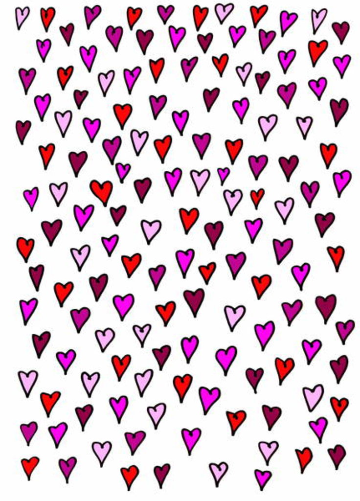 Detail of Colour hearts white background by Daisy de Villeneuve
