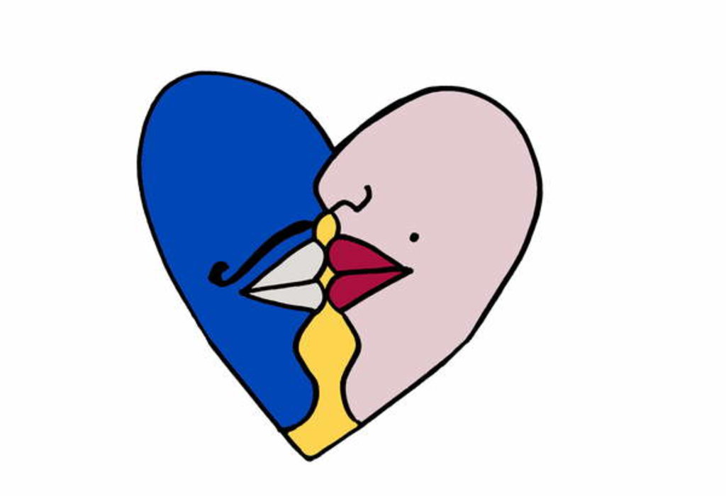 Detail of The Kiss by Daisy de Villeneuve