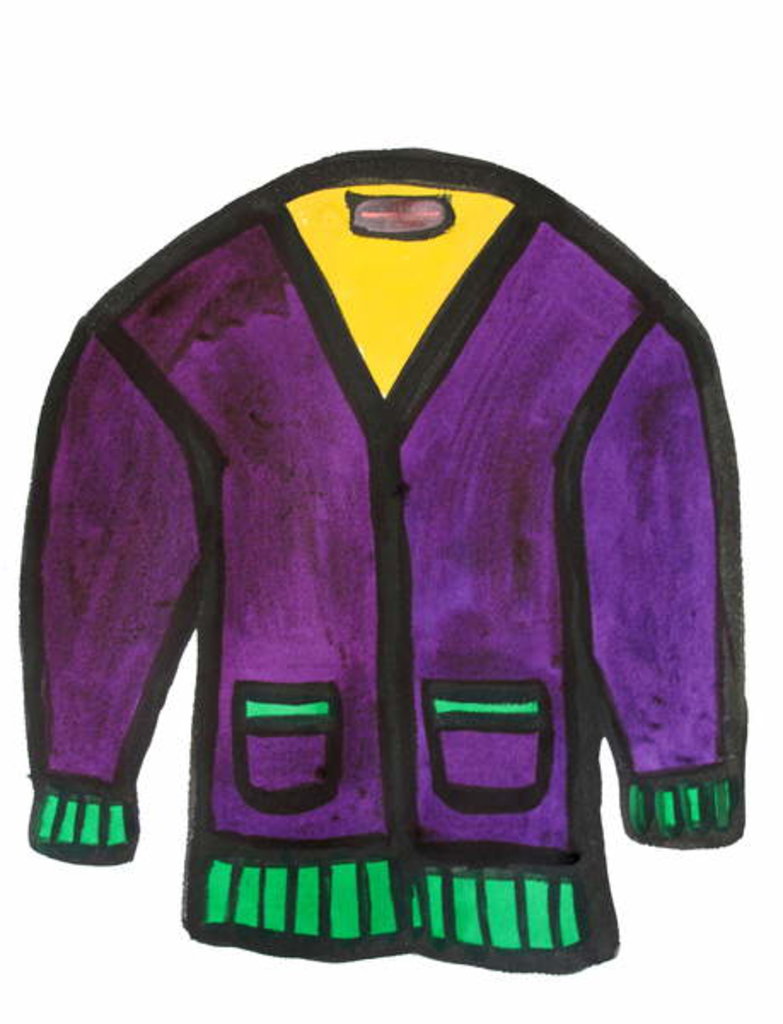 Detail of Purple Cardigan by Daisy de Villeneuve