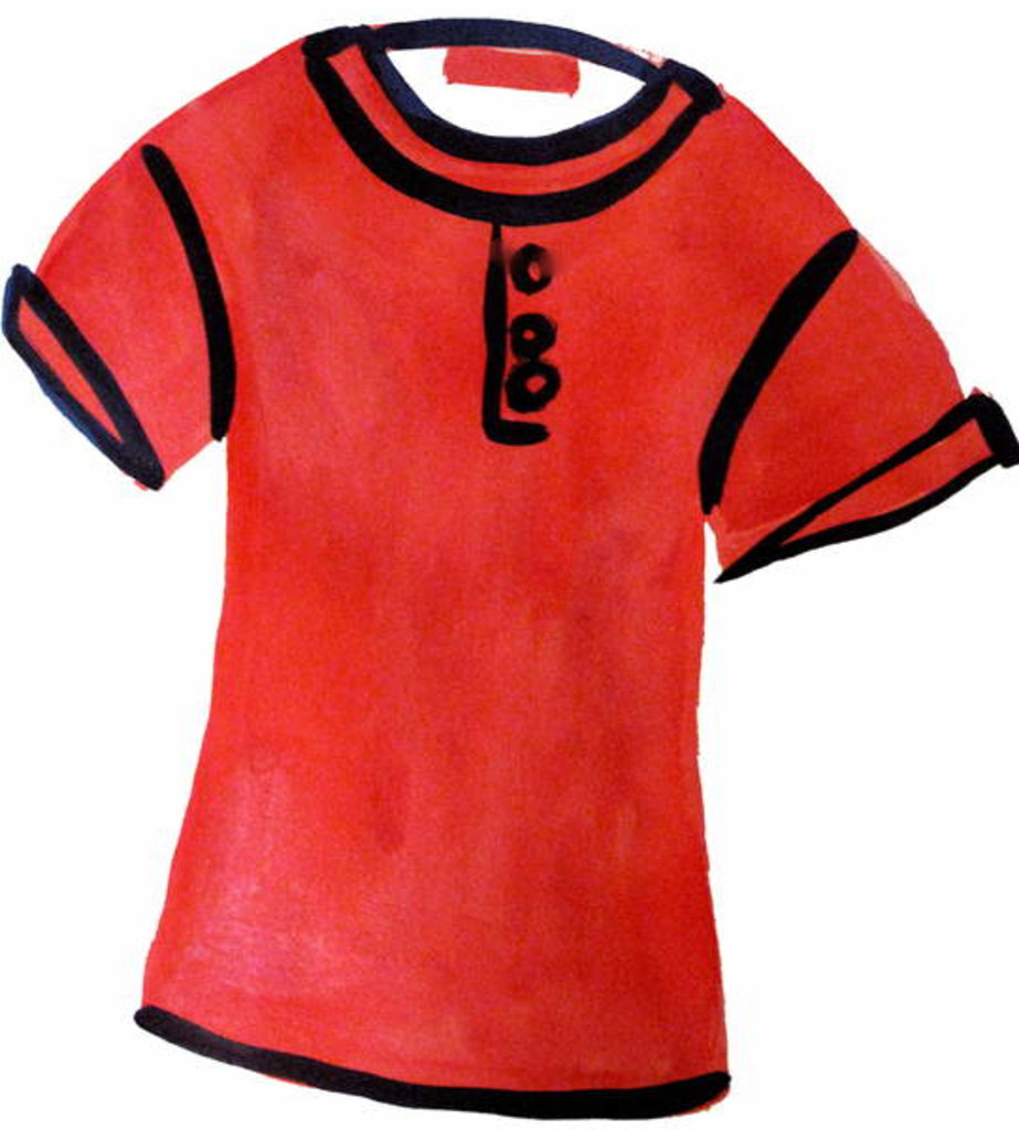 Detail of Red T-Shirt by Daisy de Villeneuve