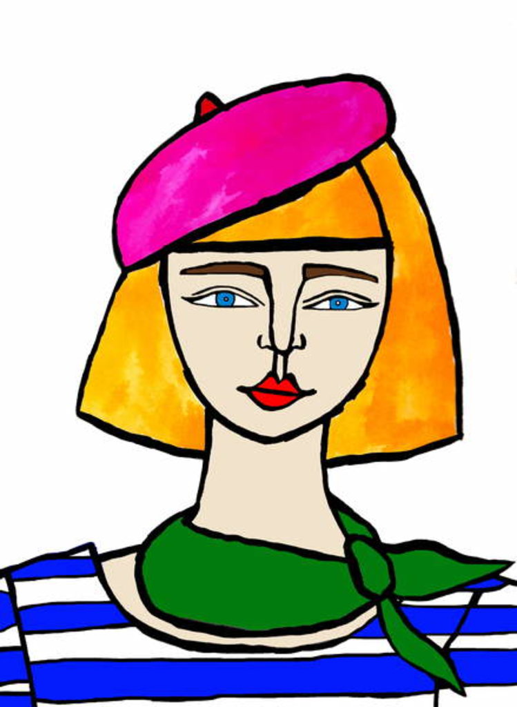 Detail of Girl with Beret by Daisy de Villeneuve