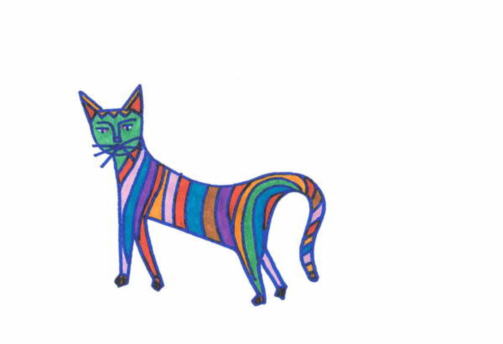 Detail of Rainbow Cat by Daisy de Villeneuve