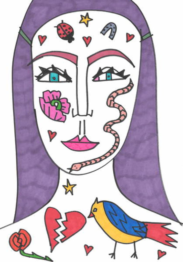 Detail of Tattoo Face by Daisy de Villeneuve