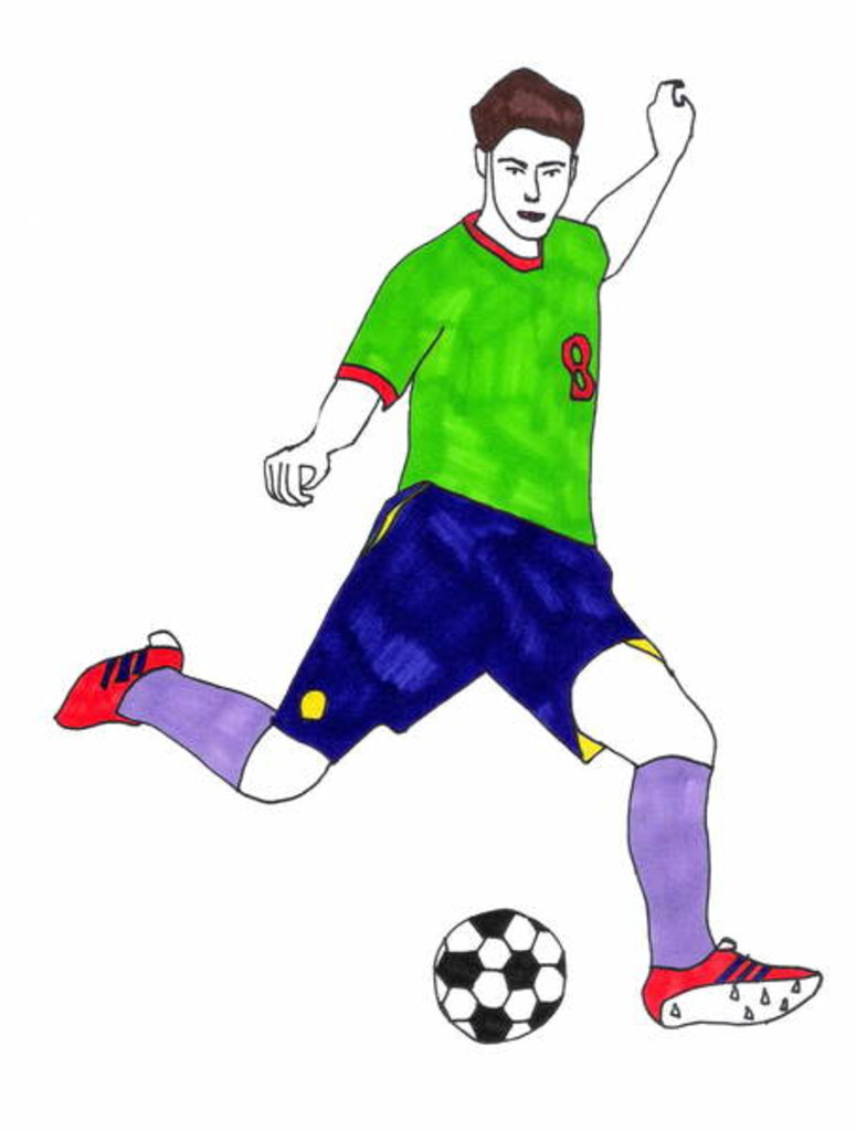 Detail of Footballer, 2012 by Daisy de Villeneuve