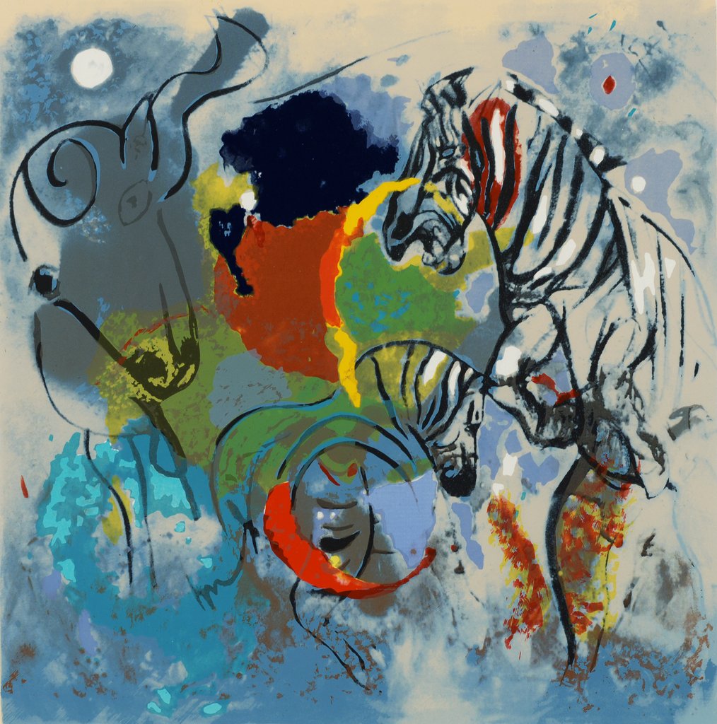 Detail of Zebras, 1988 by Jane Deakin