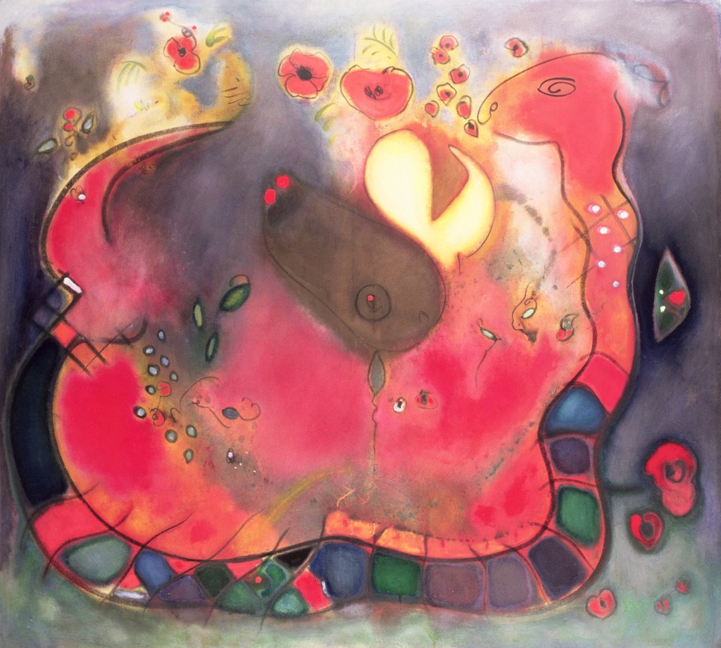 Detail of The Sacred Snake, 1994 by Jane Deakin