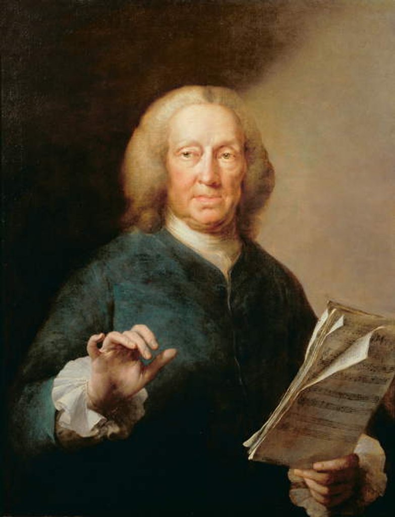 Detail of Portrait of Richard Leveridge, bass vocalist by Thomas Frye