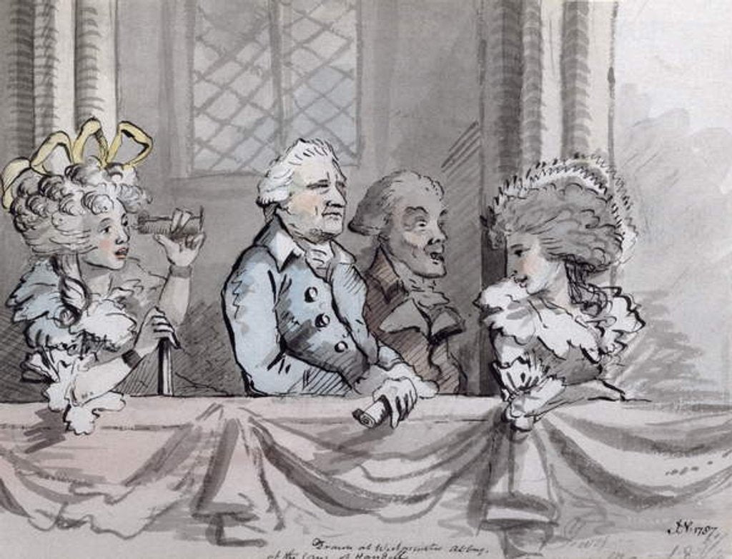 Detail of Caricature of the audience at the Commemoration of Handel in Westminster Abbey, 1787 by John Nixon