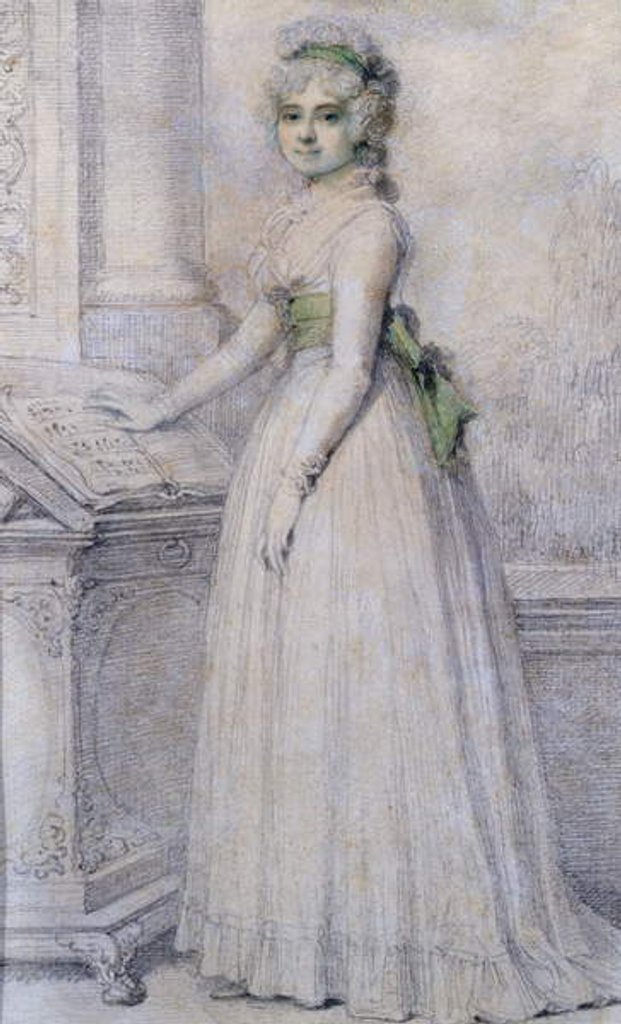 Detail of Portrait of a woman by a music stand, 1793 by Richard Cosway