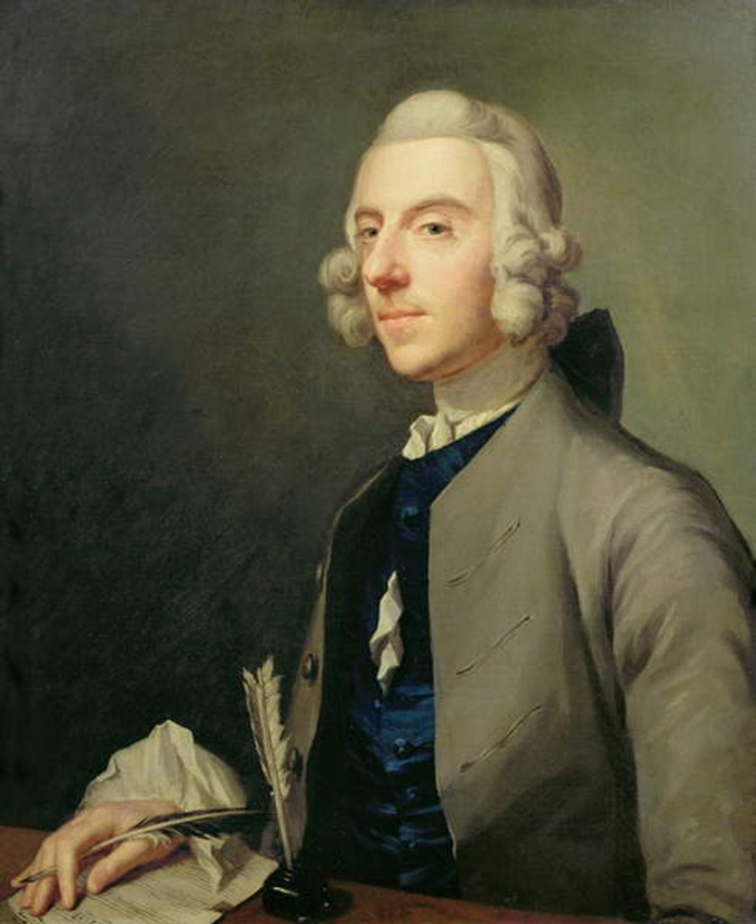 Detail of Portrait of Michael Arne, c.1762-83 by Johann Zoffany