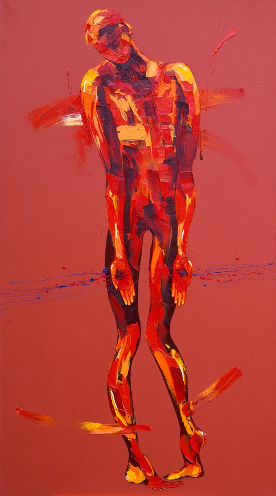 Detail of Simon Carries the Cross of Jesus - Station 5, 2005 by Penny Warden