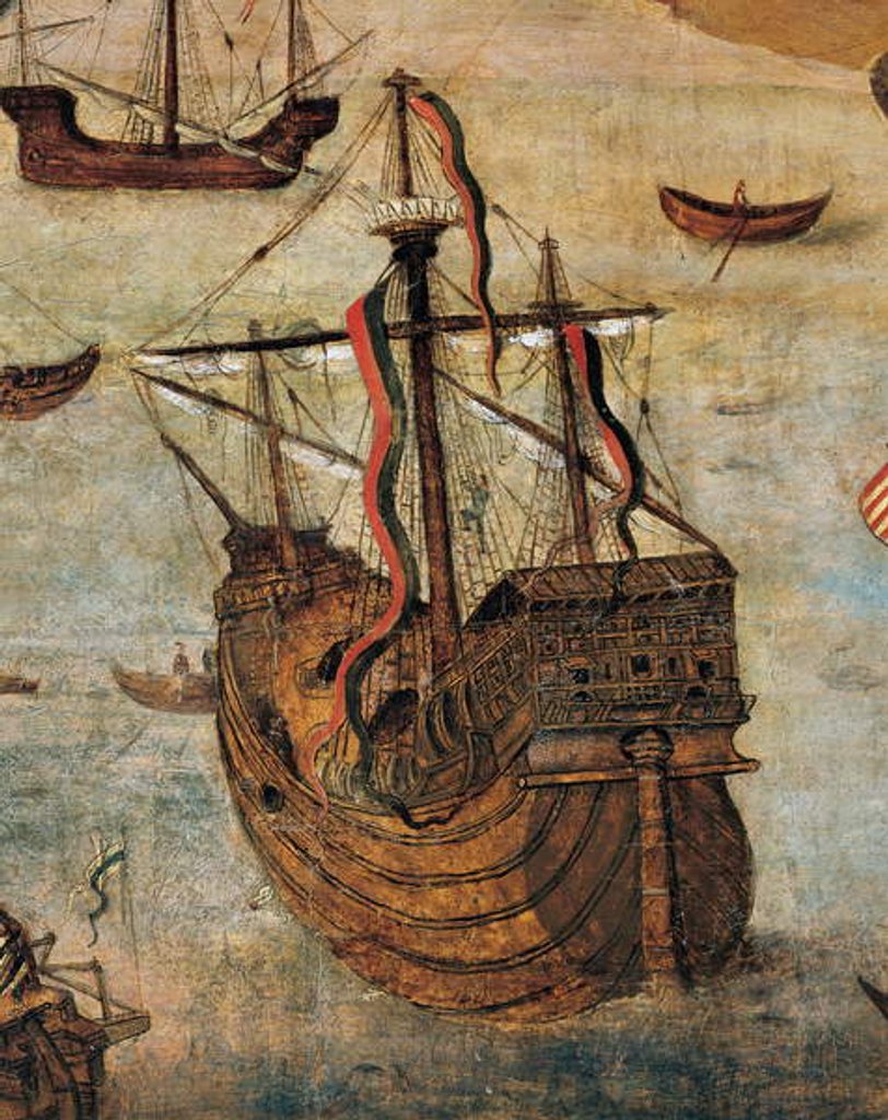 Detail of Spanish Caravel, 1531-36 by Alejo Fernandez