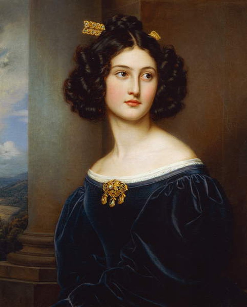 Detail of Portrait of Nanette Kaula, 1829 by Joseph Carl Stieler