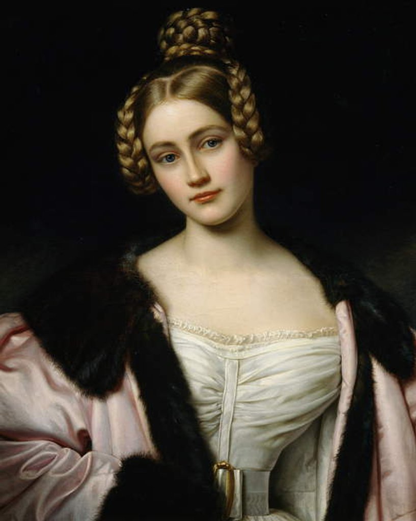 Detail of Portrait of Caroline Grafin Holnstein, 1834 by Joseph Carl Stieler