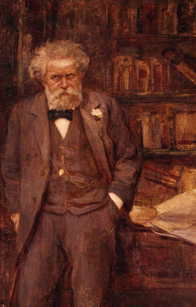 Detail of Portrait of the Italian poet Giosue' Carducci, by Alessandro Milesi by Alessandro Milesi