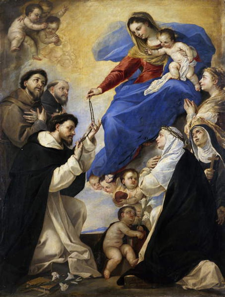 Detail of Our Lady of the Rosary, 1657, by Luca Giordano by Luca Giordano